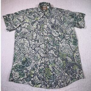 Brush Country Mens XL Green Camo Short Sleeve Button Front Hunting Outdoor Shirt